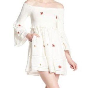 Red and White Dress, Floral dress, Free People